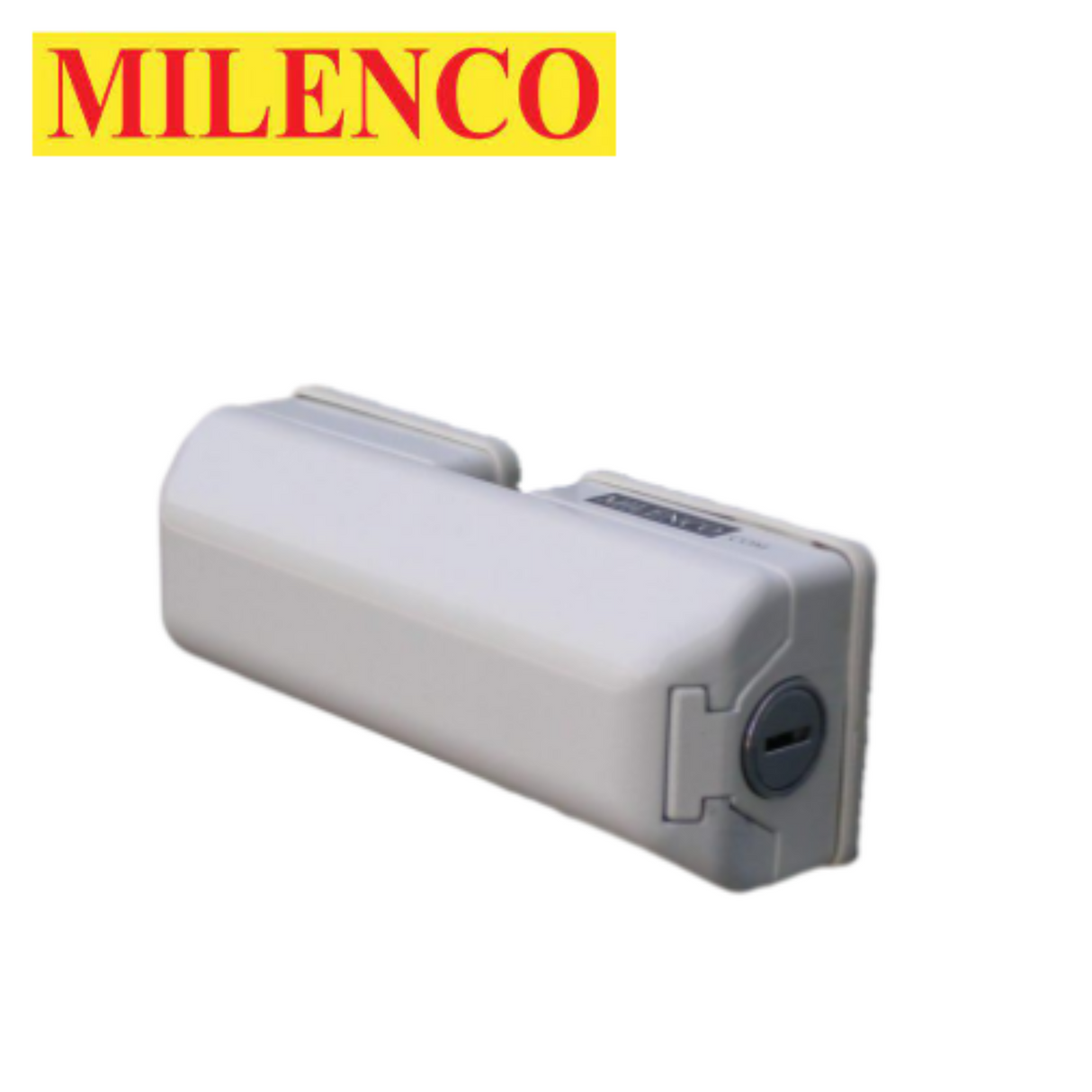 Milenco van door lock in white, showcasing a secure triple pack design for enhanced vehicle security.