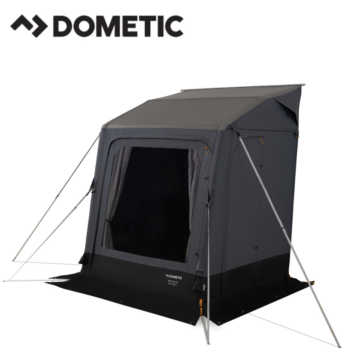 Dometic Winter Air PVC 180 winter air awning displayed on a vehicle, showcasing durable PVC material and spacious design for cold weather.