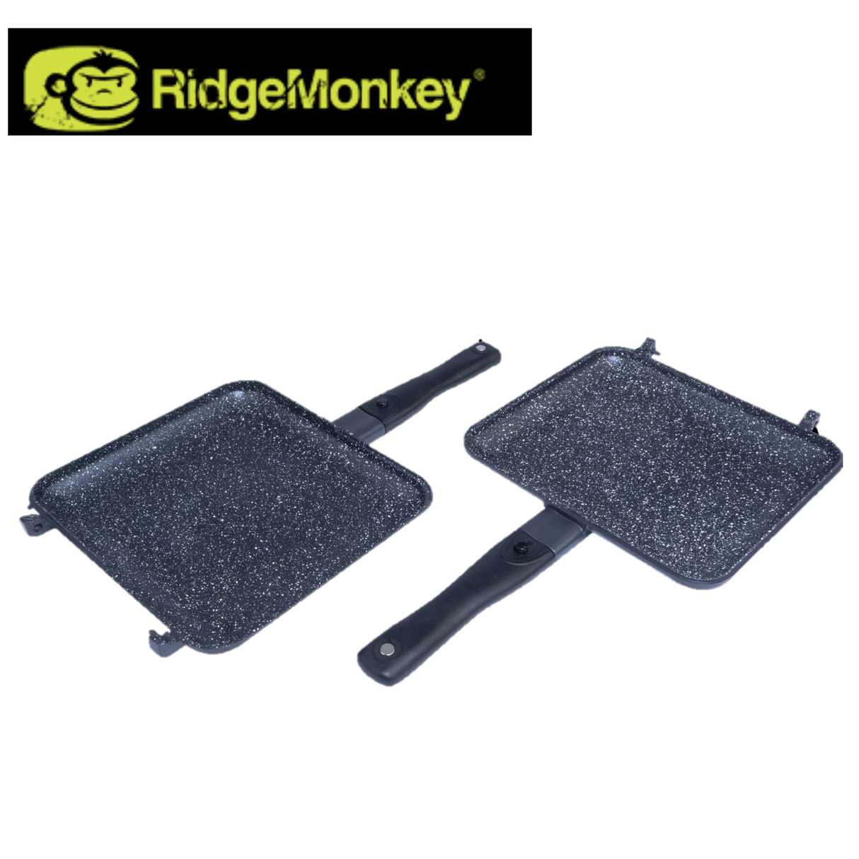 RidgeMonkey Connect Sandwich Toaster XL Granite Edition showing the large, non-stick sandwich toaster with granite finish and handles.