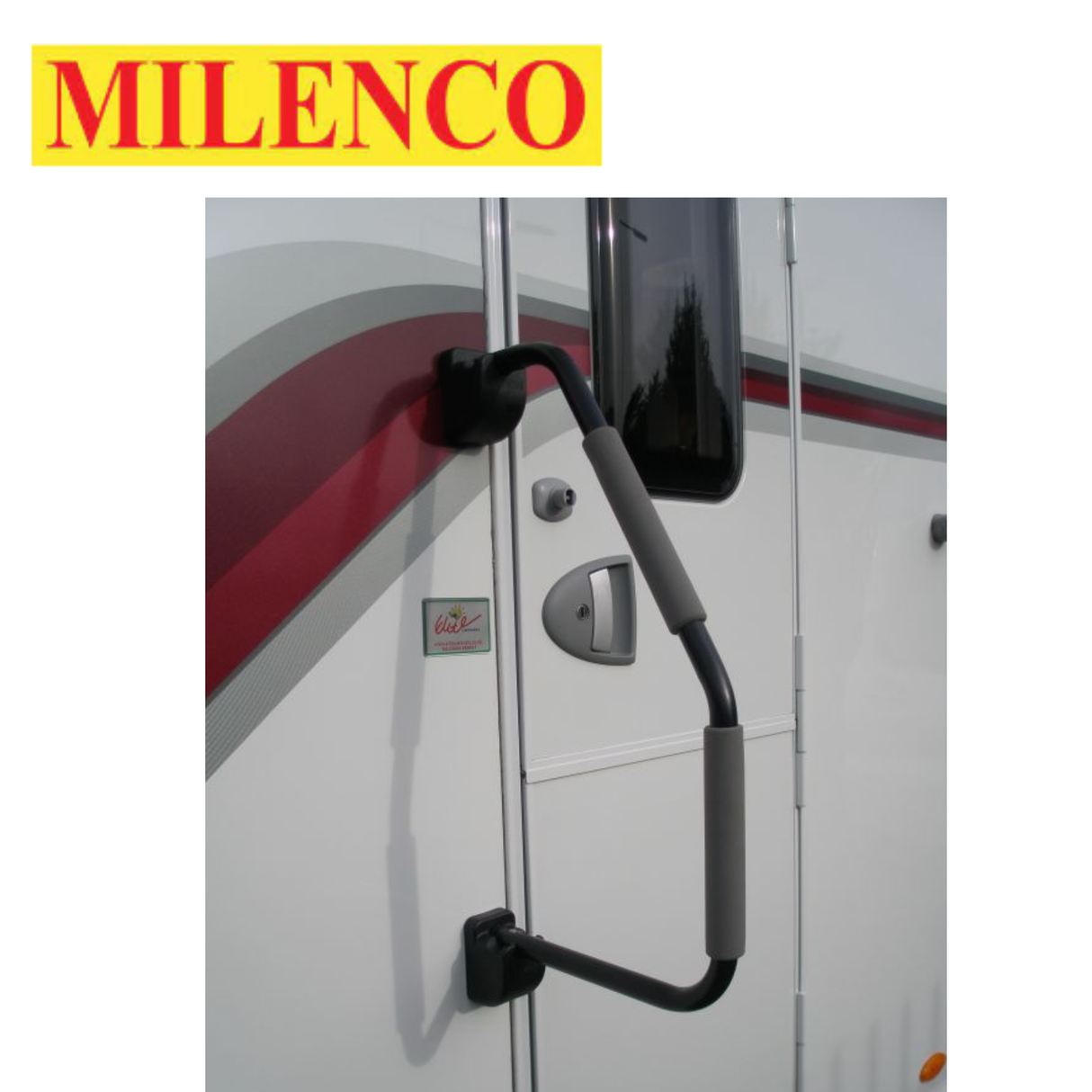 Milenco XL Black non lockable safety handrail showing sturdy design and grip for enhanced safety.
