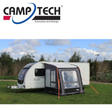 CampTech Starline Elite Air 200 Awning displayed on a caravan, showcasing its durable fabric and easy-to-erect design.