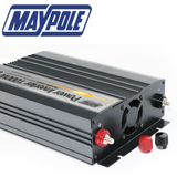 Maypole 1000W power inverter with USB port for vehicle use, showing the compact inverter device with power and USB outlets.