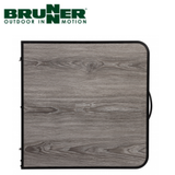 Brunner EluTop Compack 120 table with a sleek wooden surface and sturdy metal legs, ideal for modern office or meeting spaces.