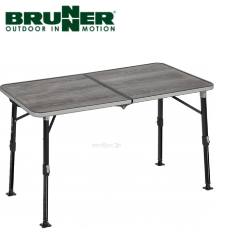 Brunner EluTop Compack 120 table with a sleek, modern design, featuring a smooth surface and sturdy wooden legs.