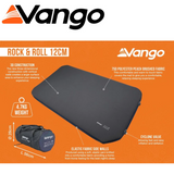 Vango Rock and Roll 12cm Camper Sleeping Mat with a textured surface, ideal for camping comfort and support.