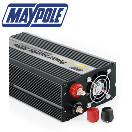 Maypole 150W power inverter with USB port, 12V/230V output, compact design for vehicle and portable use
