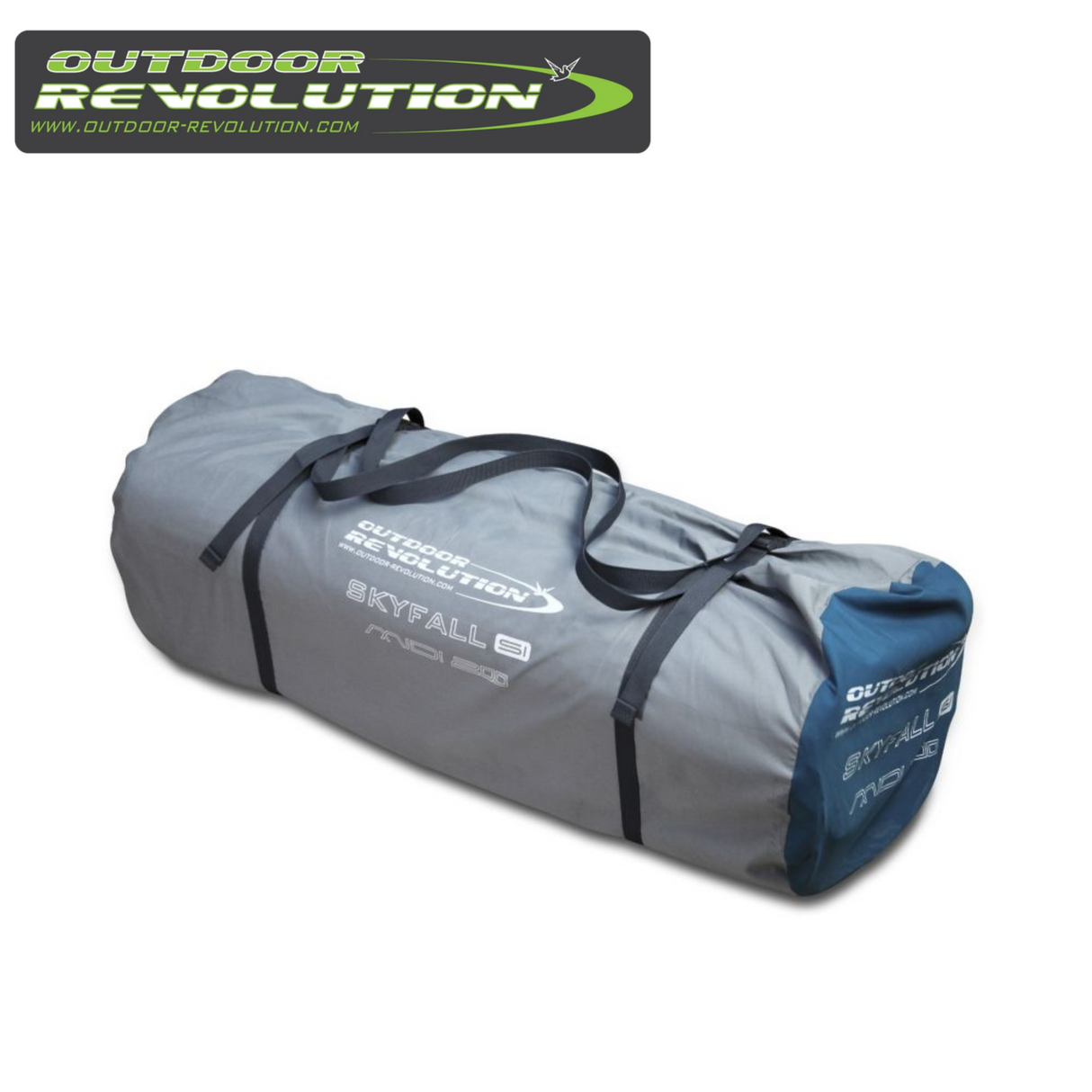 Outdoor Revolution Skyfall Midi 200 self-inflating sleeping mat with a textured surface and rolled-up design for easy storage.