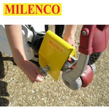 Milenco Super Heavy Duty 3004 Hitchlock for ALKO, AKS 2004, 3004, AK10 with durable metal construction and secure locking mechanism.