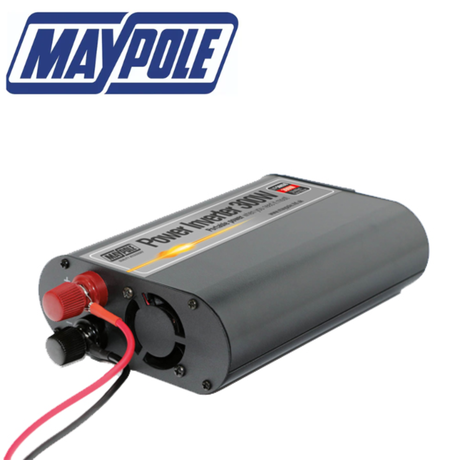 Maypole 300W power inverter with USB ports, 12V/230V output, compact design for vehicle and home use
