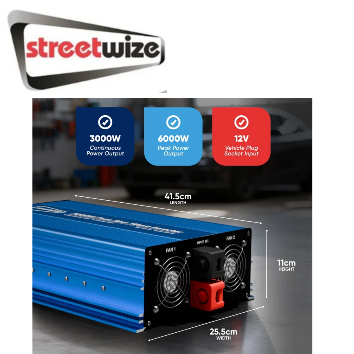Streetwize 3000Watt Pure Sine Inverter