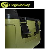 RidgeMonkey Coolabox 30L insulated coolbox with lid, designed for keeping food and drinks cold during outdoor activities.
