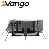 Vango Balletto Air 330 Caravan Awning set up, showcasing spacious design and inflatable structure in a campsite setting.