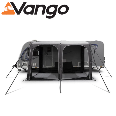 Vango Balletto Pro Air 330 caravan awning showcasing its spacious design and durable fabric in a scenic outdoor setting.