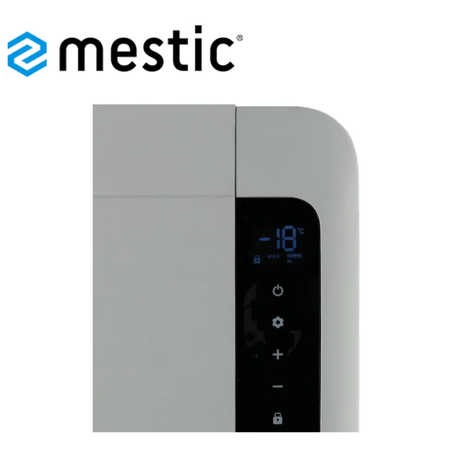 Mestic MCC-35 compressor cool box with AC/DC power options, compact portable cooler for keeping food and drinks cool.