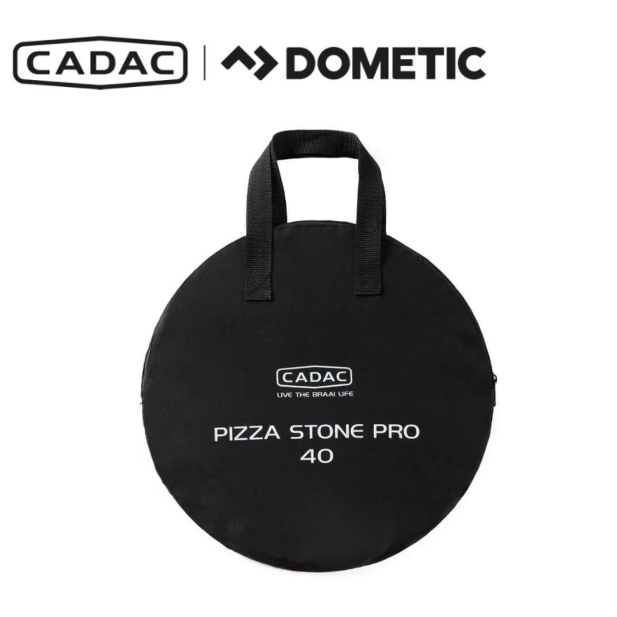 Cadac Dometic Pizza Stone Pro 40, round ceramic pizza stone for even baking and crispy crusts in outdoor pizza ovens.