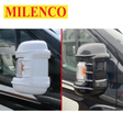 Milenco long arm mirror protector bumpers for Ducato, Boxer, Relay vans in black or white, providing mirror protection and impact resistance.