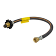 Propane 450mm handwheel pigtail connecting propane tanks with durable metal fittings and a handwheel for secure attachment.