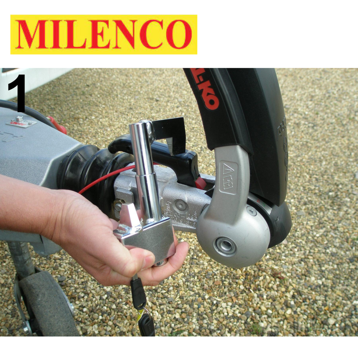 Milenco AKS Compact HitchLock 4992, featuring a robust design for secure trailer connection and protection.