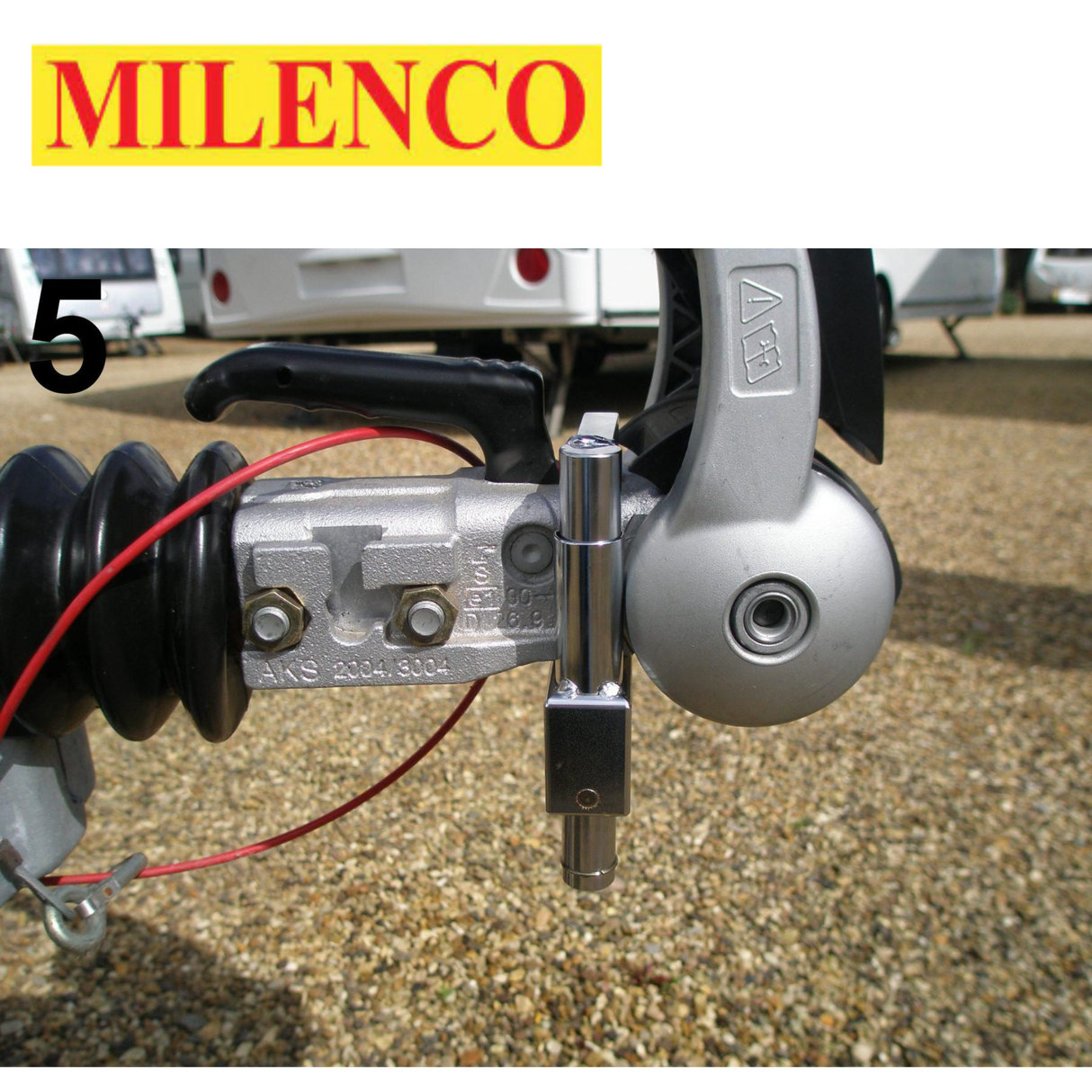 Milenco AKS Compact HitchLock 4992 featuring a robust design for secure caravan or trailer hitch protection.