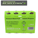 Outdoor Revolution Iso Butane Gas Cartridges Pack 4