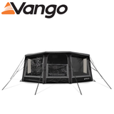 Vango Tuscany Air Pro Shield 500 Caravan Awning set up with spacious interior and weather-resistant fabric in a campsite.