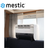Mestic SPA-5100 UK split unit air conditioner with sleek design and control panel, mounted on a wall for cooling and air regulation.