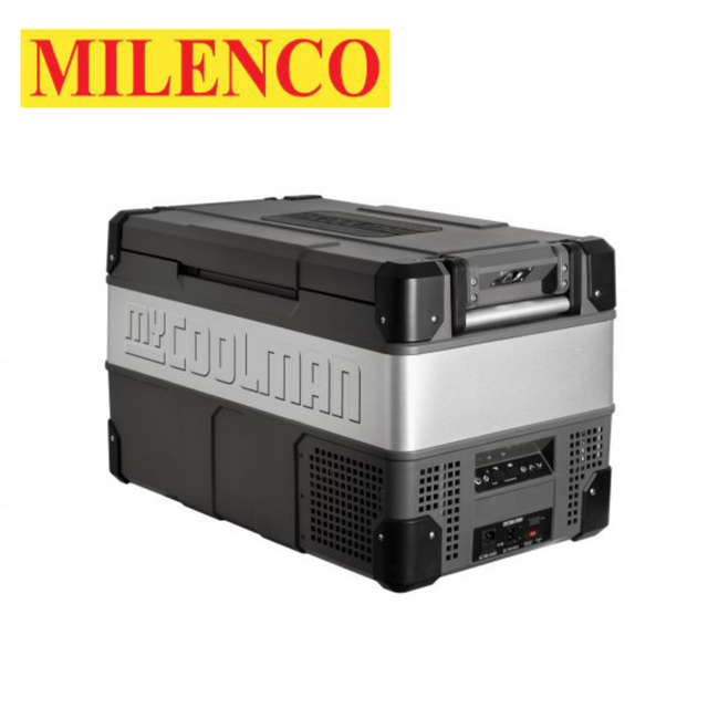 Milenco MyCoolman 53ltr dual zone fridge freezer with two compartments for efficient food storage.