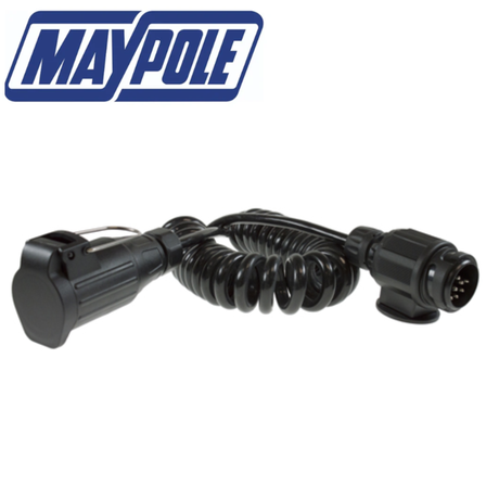 Maypole extension lead with 8 pin plug and flying socket, featuring durable wiring and secure connection for electrical setups.