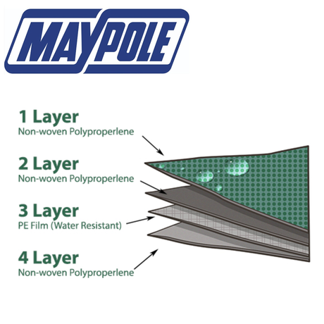 Maypole Large 4-ply breathable hitch cover MP9259 with durable fabric and ventilation features for vehicle hitch protection.