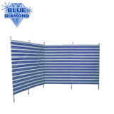 Blue Diamond 5 poled windbreak in various colors, featuring durable fabric and sturdy poles for outdoor privacy and wind protection.