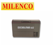 Milenco myCOOLMAN 60L portable fridge/freezer showing a compact black unit with digital controls and a sturdy handle.
