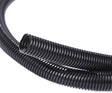 Black 3/4-inch convoluted waste pipe by Waste Pipe, showing flexible, textured plastic pipe for plumbing drainage.