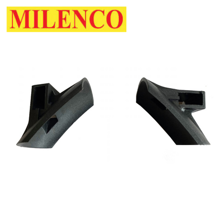 Milenco soft steering wheel pads in a close-up view, showcasing their cushioned design and textured surface for comfort.