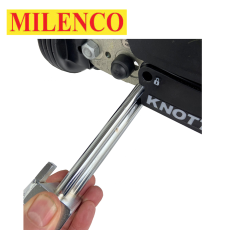 Milenco Compact Knott Stabilizer Head HitchLock for secure towing, model KS 25/30/35, showcasing robust design and features.