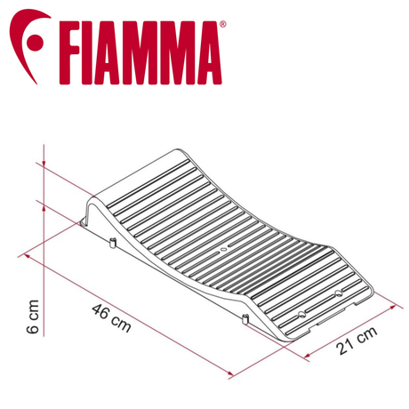 Pair of Fiamma Wheel Saver protectors showing black rubber padding and metal mounting brackets for vehicle wheels.