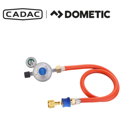 Cadac Dometic LP CG Regulator QR for propane gas, featuring a compact design with connection fittings visible in the image.