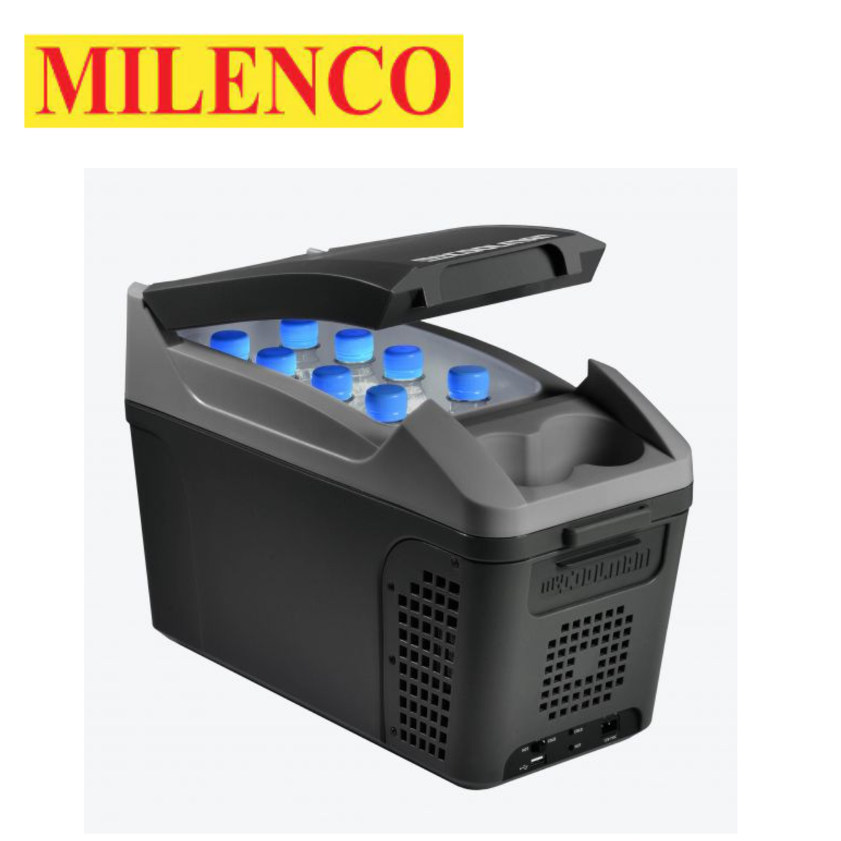 Milenco MyCoolMan 9.5ltr cooler coolbox with a sturdy design and handle, ideal for outdoor activities.