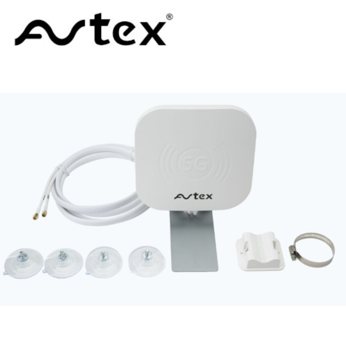 AVETEX 4G Dual SIM portable internet device in white or black, compact design for reliable mobile connectivity.