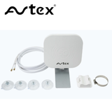 AVETEX 4G Dual SIM portable internet device in white or black, compact design for reliable mobile connectivity.