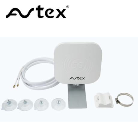 Avetex 4G Dual SIM Portable Internet Solution in white, showcasing sleek design and connectivity features.