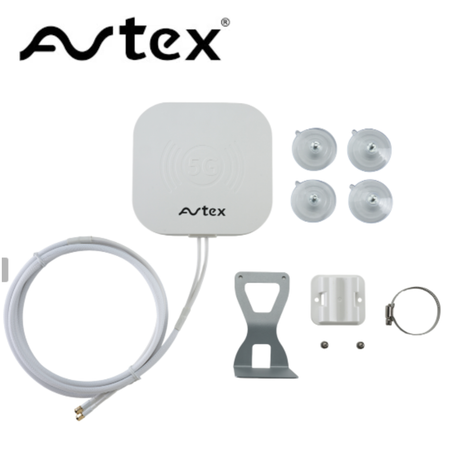 Avetex 4G Dual SIM Portable Internet Solution in white, showcasing compact design and connectivity features.