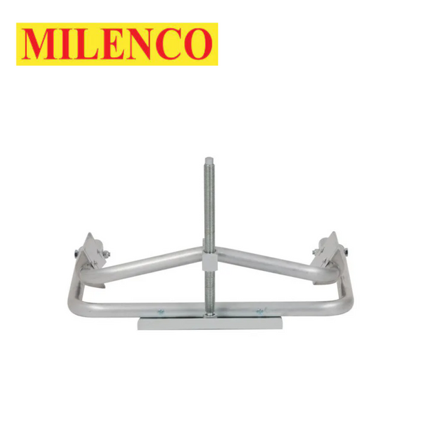 Milenco lightweight aluminium level with a storage bag, showcasing its sleek design and practical use for leveling.