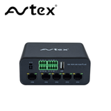 Avtex 4G antenna mobile internet solution dual SIM router AMR994X with ports and antennas visible on a sleek design.