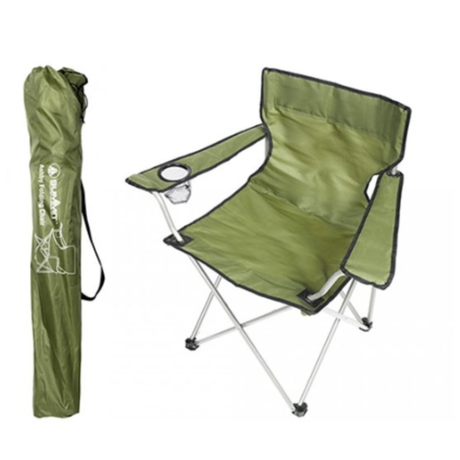 Ashby lightweight folding chair in vibrant green with a sturdy frame and fabric seat, ideal for portable seating.