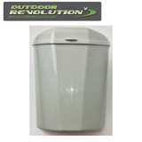 Outdoor Revolution Dusty Bin with brackets, featuring a sturdy design for outdoor storage and organization.