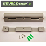 Outdoor Revolution dusty bin with brackets, featuring a sturdy design suitable for outdoor use.