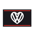 Black and red "I Love My VW" banner by Spirit of Air, measuring 5ft by 3ft, featuring bold lettering and VW logo design.