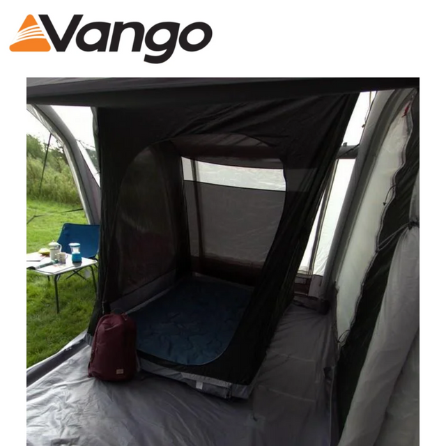 Vango Sports Awning Bedroom interior compartment with fabric walls and zipped entrance panel