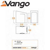 Vango Caravan Awning Bedroom BR002 with spacious interior and darkened fabric for improved sleep comfort.