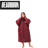 Burgundy Beachbum adults changing robe by Beachbum, lightweight and cozy for beach or poolside cover-up.